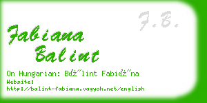 fabiana balint business card